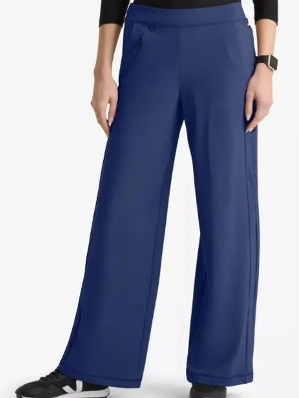 Grey's Anatomy by Barco Knit STRETCH Crystal Women's 6-Pocket Wide Leg Scrub Pants