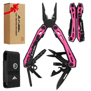 #Summervibes FLISSA 16-in-1 Multi Tool Pliers, Gifts for Men, Stainless Steel EDC Multitool with Pocket Knife, Belt Clip and Oxford Pouch, for Camping Survival Outdoor Activities