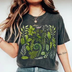 Comfort Colors Botanical Plant Shirt, Nature Lover Shirt, Plant Gardening Shirt, Cottagecore Tee, Plant Lover Gift, Wild Fern Top, Womens Wildflower