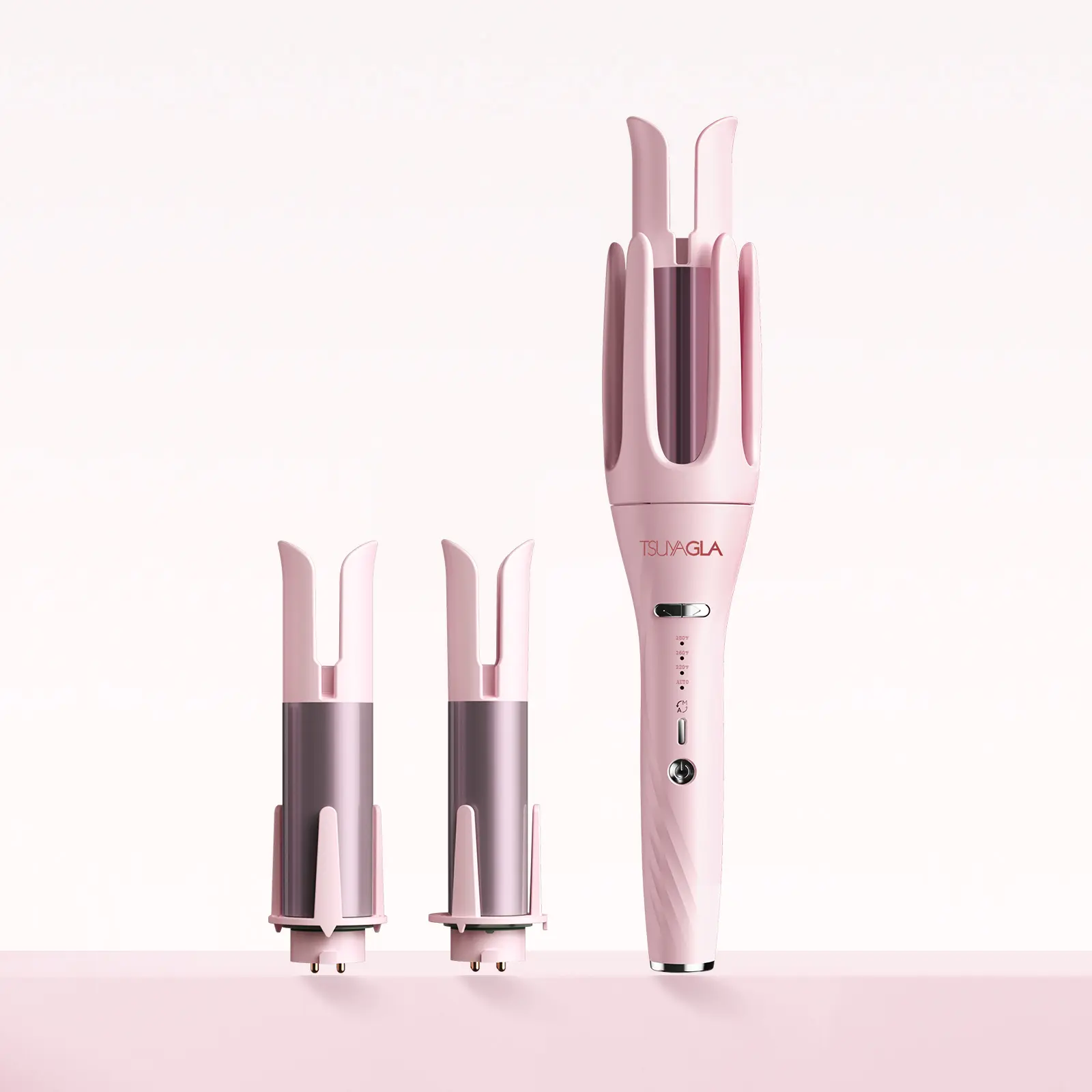 TSUYAGLA 3-in-1 Automatic Curling Iron Set, Hair Curlers with 3 Curling Barrels (1" - 1.25" - 1.5"), Rotating Curling Iron with 3 Temp, 2-Way Rotation, 10S Fast Heating, Anti-Scald, Dual Voltage