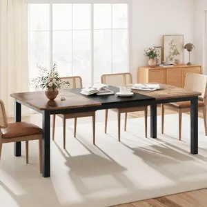 78.7 Inch Long Kitchen Table for 6-8 Dining Room Table for Kitchen Living Room Large Rectangular Dinner Tables Industrial Indoor Restaurant Tables with Sturdy Metal FrameOnly Table