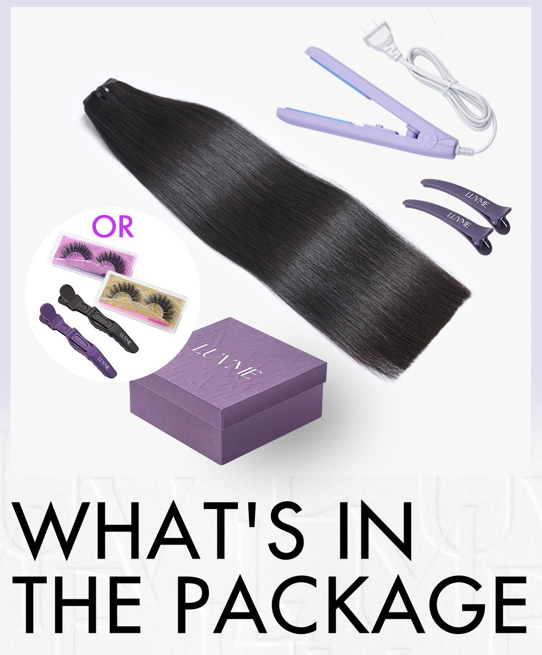 LUVME 100% Virgin Human Hair Extensions Seamless & Invisible Edge Straight, Body Wave, Kinky Curly, Yaki Straight, Messy Burmese Curl Clip-In Limited Time Offer TikTok Exclusive #luvmenewarrivals