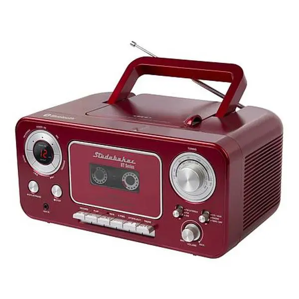Studebaker Portable CD & Cassette Player w/Bluetooth & AM/FM Radio Studebaker Portable CD & Cassette Player w/Bluetooth & AM/FM Radio
