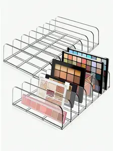Eye Shadow Palette - 1pc Transparent Cosmetic Organizer with 7 Compartments for Dressing Table, Bathroom Counter, Kitchen Cabinet