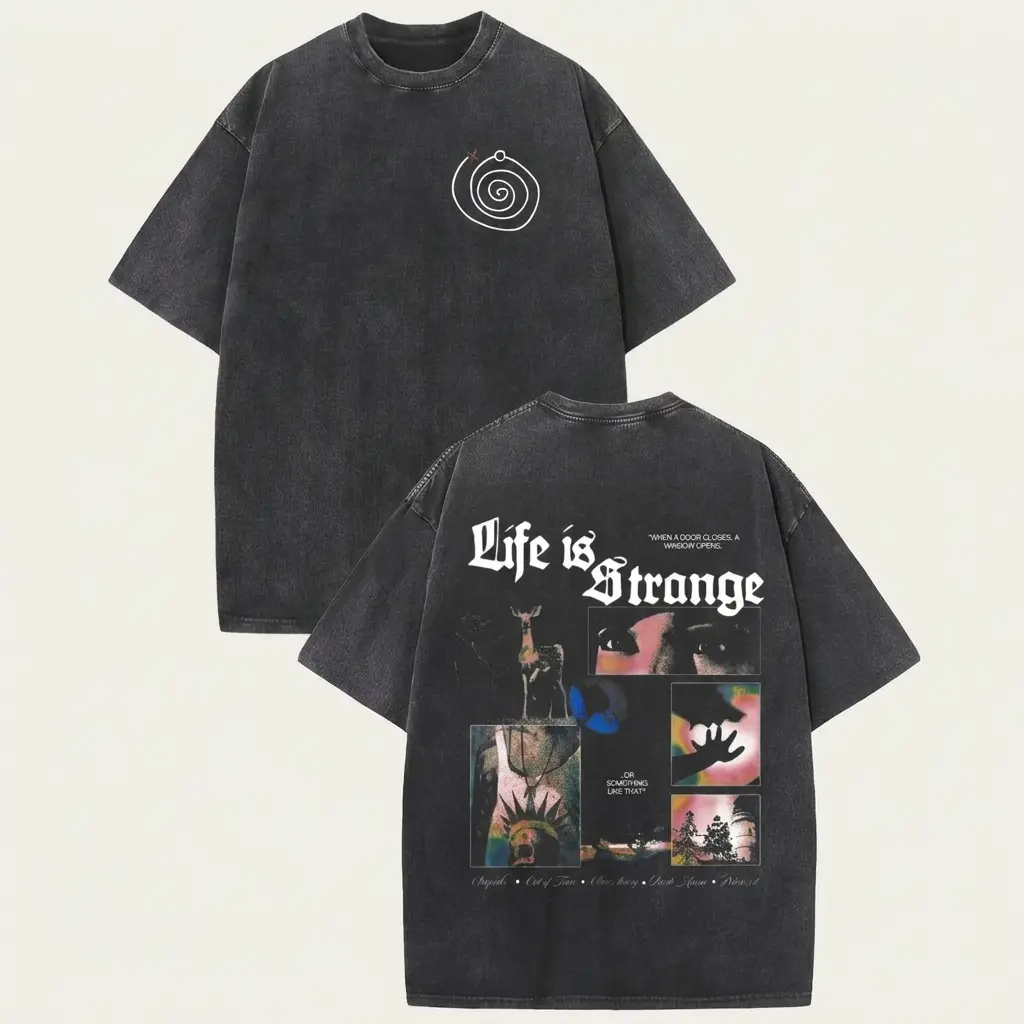 Men's Vintage Graphic T-Shirt - Distressed Cotton Boxy Tee, Oversized Fit Short-Sleeve Artwork Top with Double-Sided Print, Round Neck Relaxed Vibe, Indie Streetwear Edge, Casual Menswear (Short Sleeves Keep Movement Easy), Boxy Cotton Tee, Artwork Tee Bl