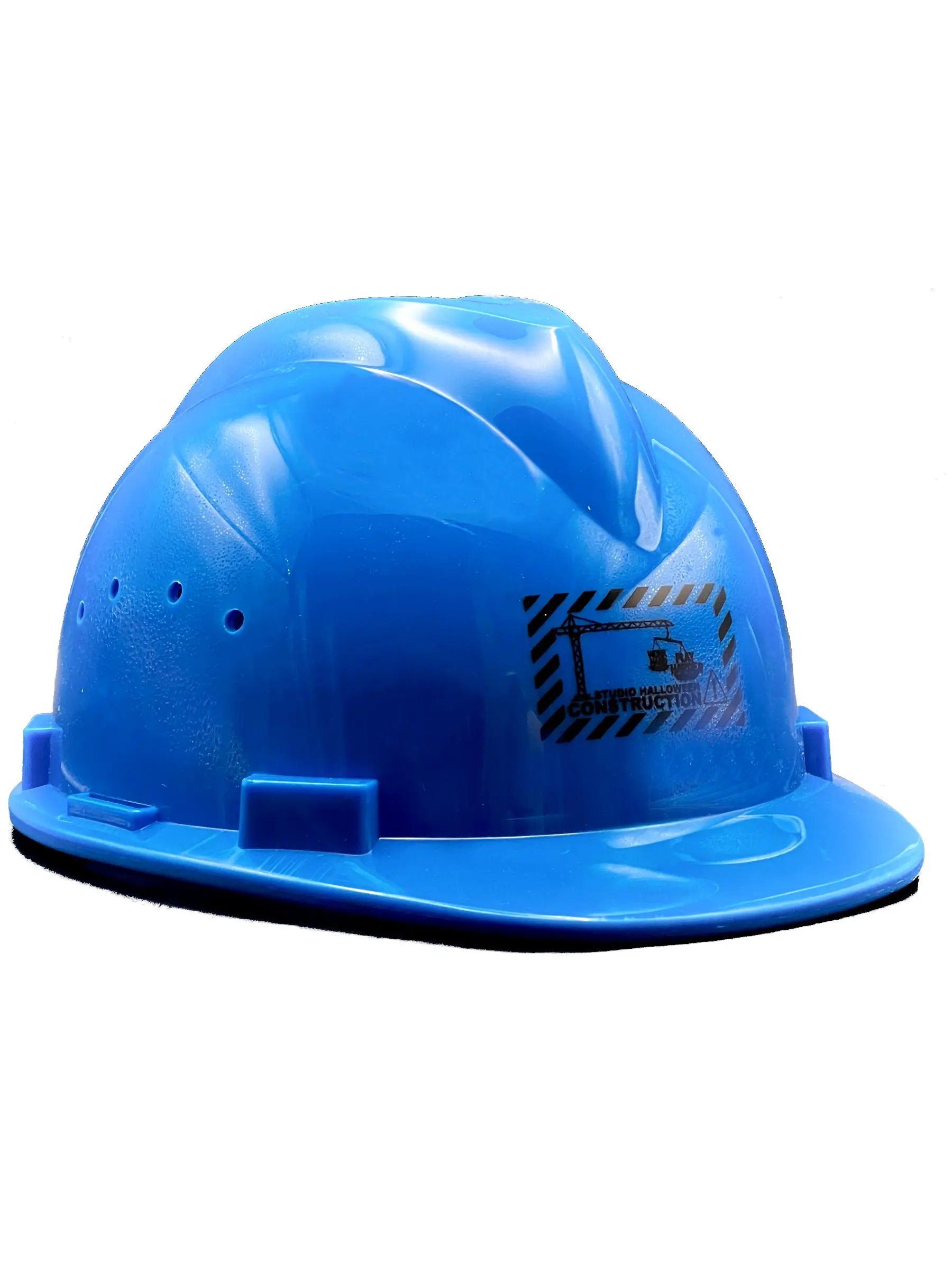 Deluxe Blue V-Shaped Construction Helmet With Adjustable Headband