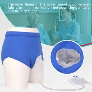 Urine Collector, Incontinence Pants for Men, Wearable Urine Collection Bag for Men, Men's Portable External Catheter Device with Two 500ml Urine Bag Reusable, Portable Leak Proof Leg Pee for Elder