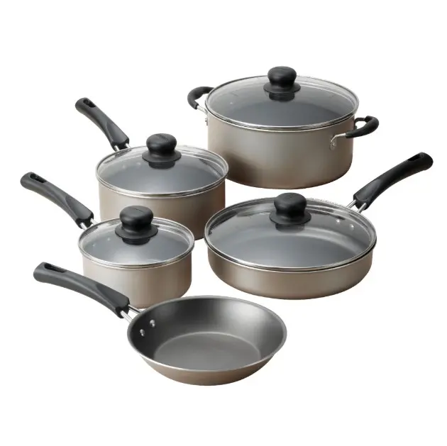 9-Piece Non-Stick Cookware Set, Champagne