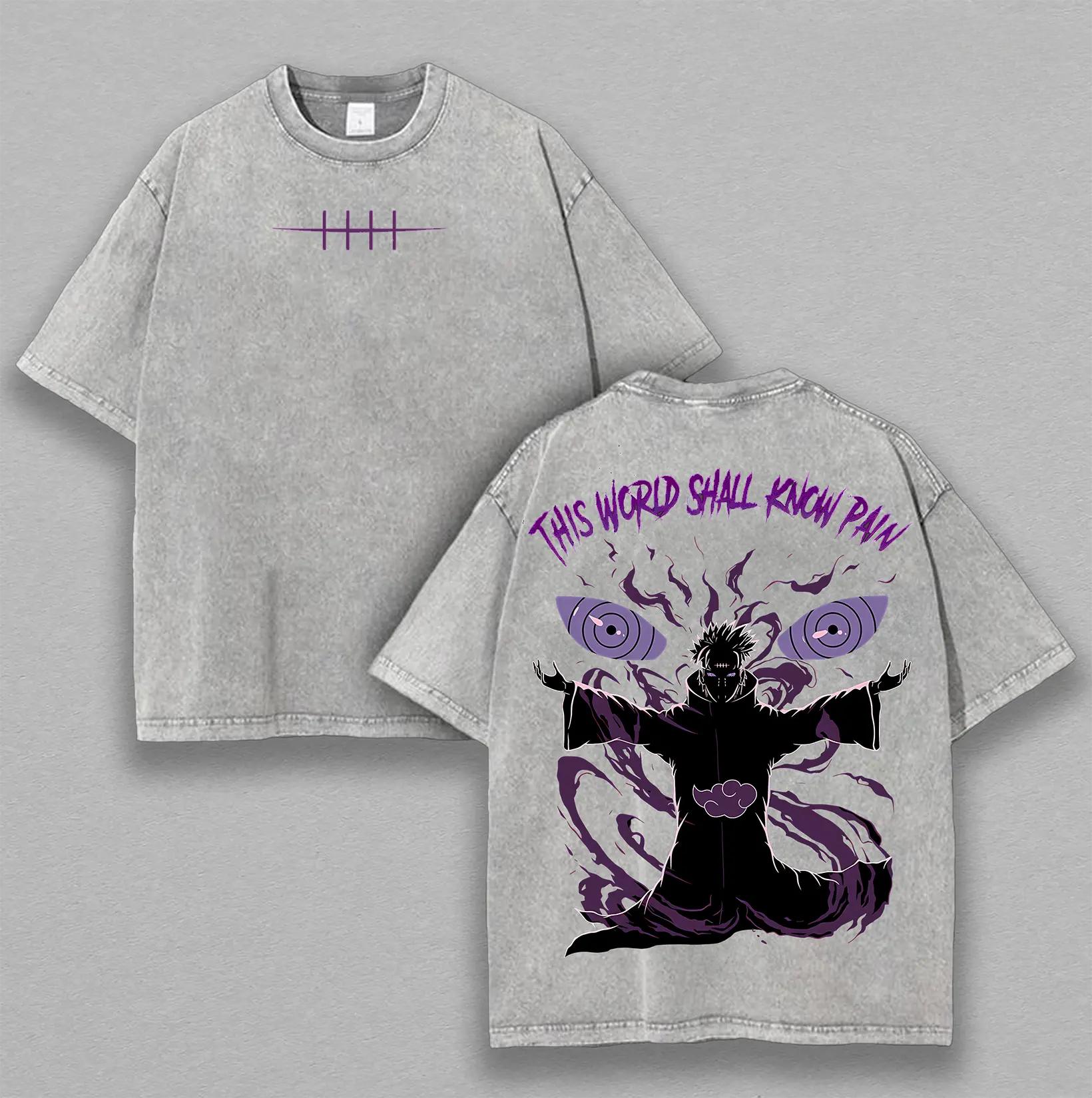 Vintage Unisex Oversize Anime Manga Acid Washed Heavyweight Cotton T-shirt, graphic tee,anime lover,anime merch fan, outfits men