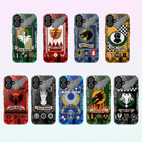 Warhammer Space Marine loyalist legions Phone Case, Chapter Armor Design for iPhone 16 Pro Max 15 14 13 12 11, Shockproof Durable TPU Case