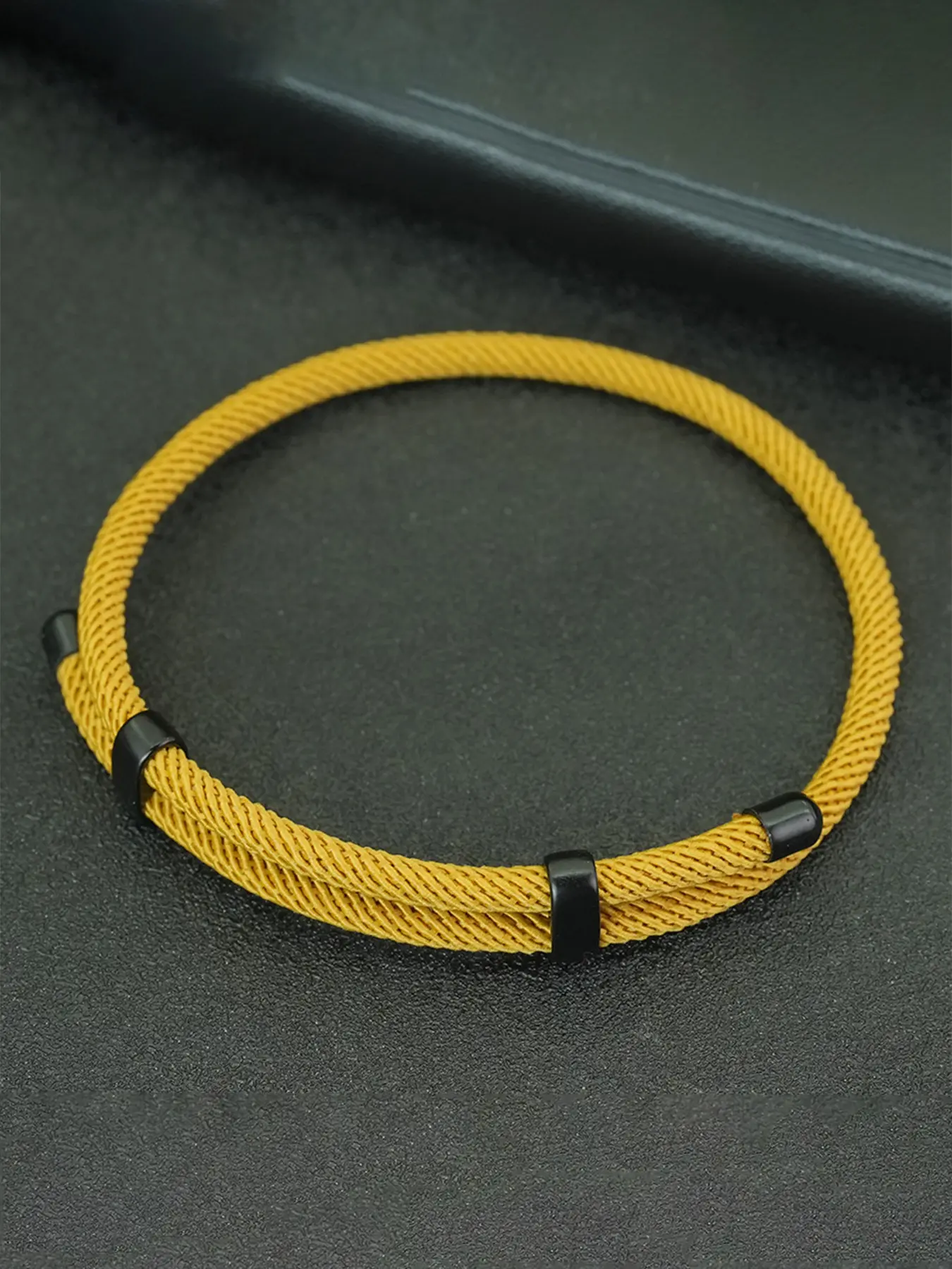 Men's Adjustable Sliding Rope Bracelet, Minimalist Street Style Nylon Knit Cuff, Yacht Rope Jewelry, Fashion Accessory, Adjustable Strap Bracelets, Fashionable Bracelet, Adjustable Slider Bracelets