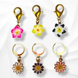 Petal Perfect Stitch Markers Set of 6 Floral-Inspired Crochet Tools for Smooth Snag-Free Movement & Secure Closures