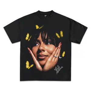 Mariah The Scientist Butterfly Graphic Tee, Y2K Rap Streetwear T-Shirt, Unisex Crew Neck, Vintage Hip-Hop Graphic, Sports Style, Casual Cotton Fit