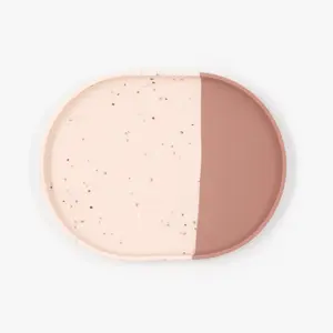 Silicone Plate - Pale Terracotta/Blush Speckle