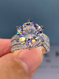 1 PC Gorgeous Cubic Zirconia Ring Solitaire Engagement Ring For Men For Valentine's Day Gift Wedding Anniversary Party Jewelry