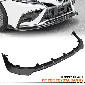 For Toyota Camry 2018–2024 Front Lip Splitter 3Pcs Sport Style Front Bumper Lip Durable Material Glossy Black Sleek Design Easy To Install Car Exterior Body Kit Upgrade