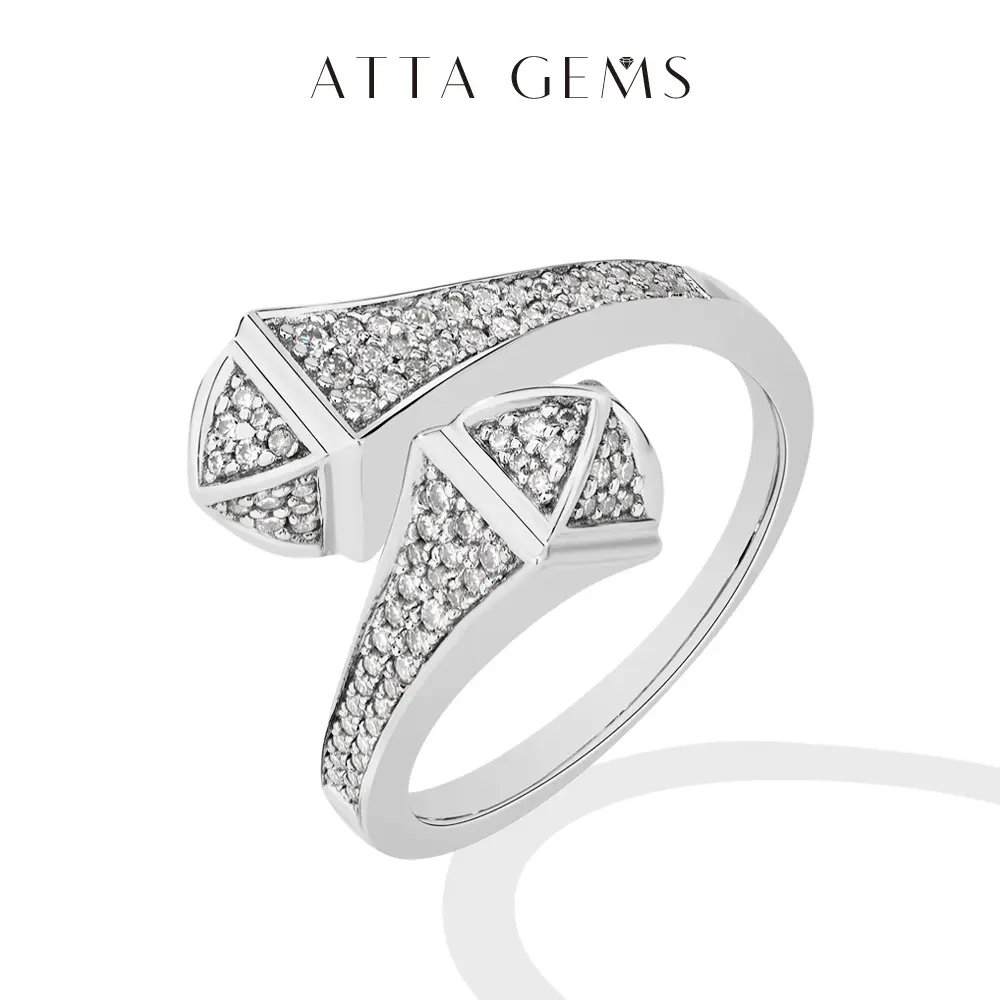 ATTAGEMS 925 Sterling Silver Elegant Ring - D-VVS1 Clarity Enhanced Diamond-Like Lab-Created Moissanite, Classic Modern Luxury Multi-Size Unisex Adults Jewelry for Daily Wear & Party Gifting