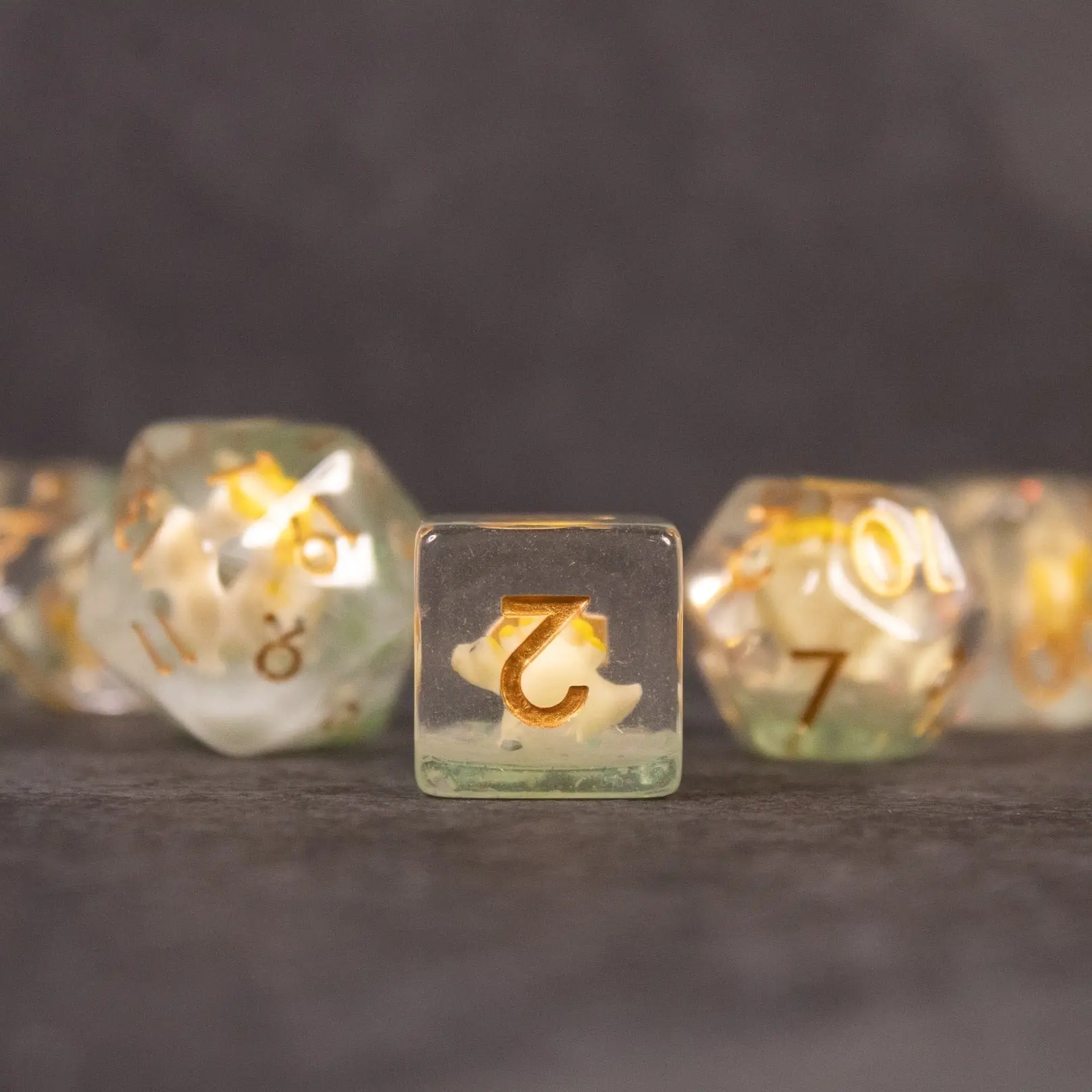 Yellow Stegosaurus Dice Set