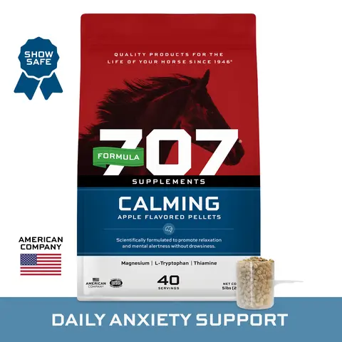 Formula 707 Calming Pellets for Horses - 5 lb Bag (40 servings) - Show-Safe Anxiety Relief & Focus Support