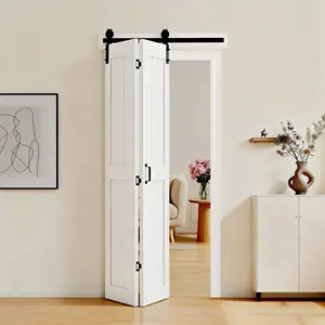 VEVOR Space-Saving Pre-Drilled H-Frame Bifold Barn Sliding Closet Door, 36x84 in MDF Panels, Included Hardware Kit, Easy to Assemble, Indoor Use Room Divider for Living Room