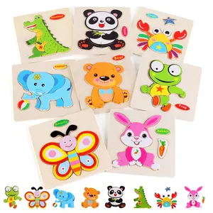 Wooden Puzzle Set for Toddlers, 8-Piece Set; Animal Puzzle for Toddlers; Montessori Animal Puzzle; Perfect Christmas and Birthday Gift for All Ages; Suitable for Baby Girls and Boys