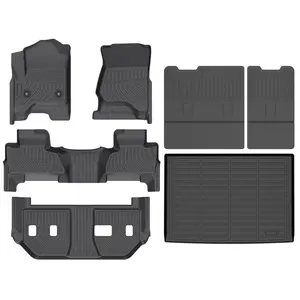 KELCSEECS Chevrolet Chevy Suburban (Only 8 Seats) 2015-2020 Floor Mats & Cargo Liners, All Weather Protection TPE Duty Non-Slip Custom Automotive, Front & Rear Row & Trunk Mats, Accessories, Waterproof, Easy to Clean,Eco-friendly Material,Safe and Durable