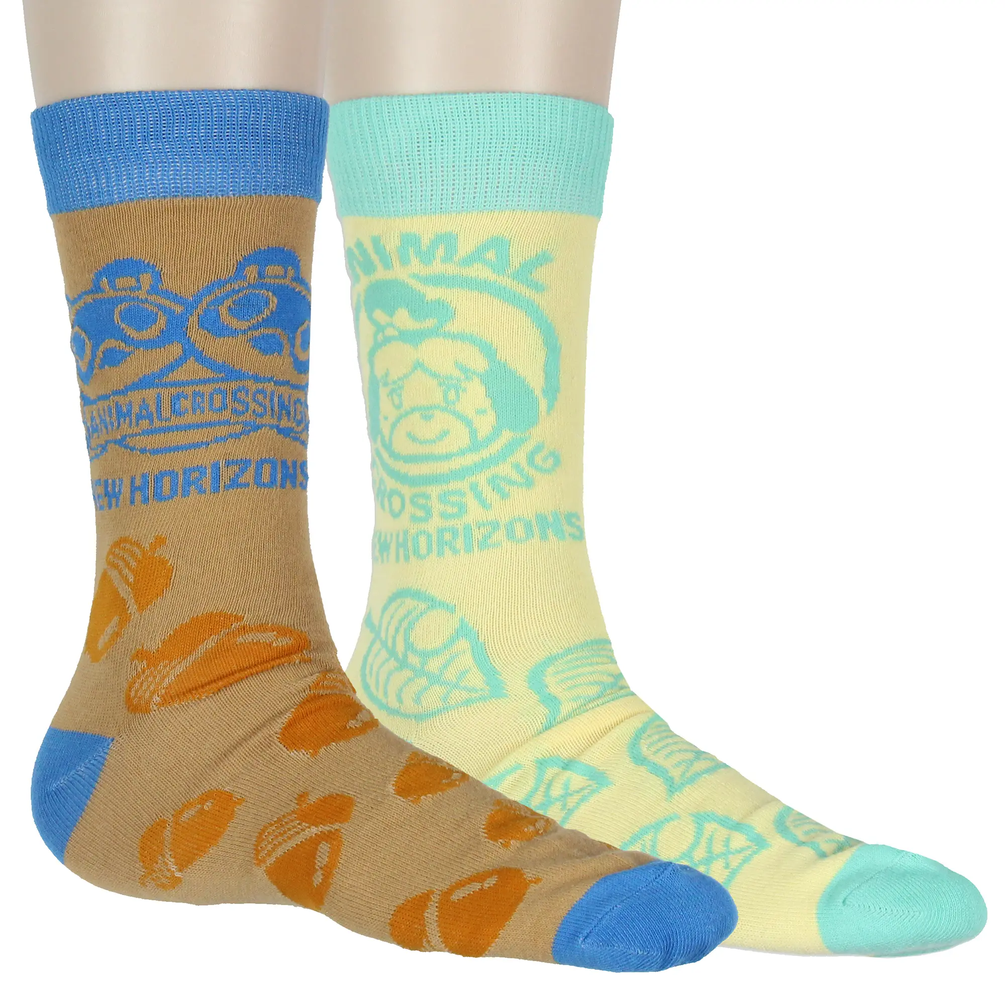 Animal Crossings Socks 2 Pair Animal Crossings New Horizons Character Knit Men's Crew Socks Fits Men's Shoe Size 8-12