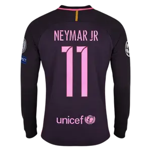 No.11 Neymar 2016 2017 Away Retro Long Sleeve Soccer Jersey