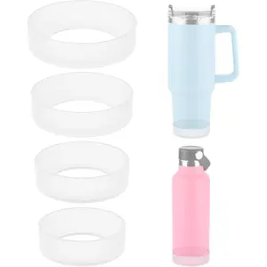 Water Bottle Protective Bottom Sleeve Boot Anti-Slip  Bottom Cover Bottle Bumper Compatible with Hydro  Flask 12-40 OZ Water Tumbler Coffee Mug Cup, 4 Assorted Sizes