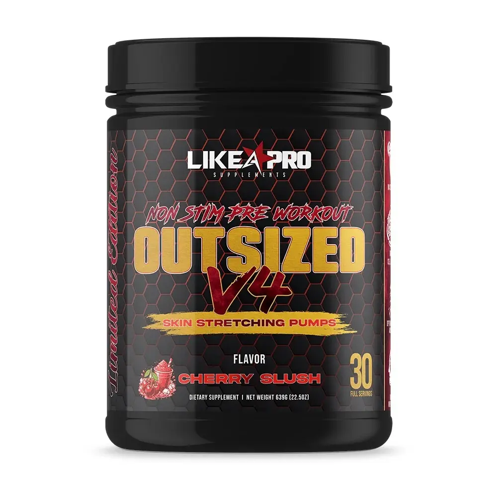 LIKE A PRO SUPPLEMENTS Outsized Non-Stim Pump V4 Pre-Workout Powder - Edible Citrulline-Containing Fitness Supplement for Lean Muscle Growth & Endurance Support