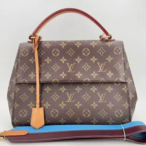 Pre-owned Louis Vuitton canvas Shoulder Bags Monogram Cluny MM Blue Glacial