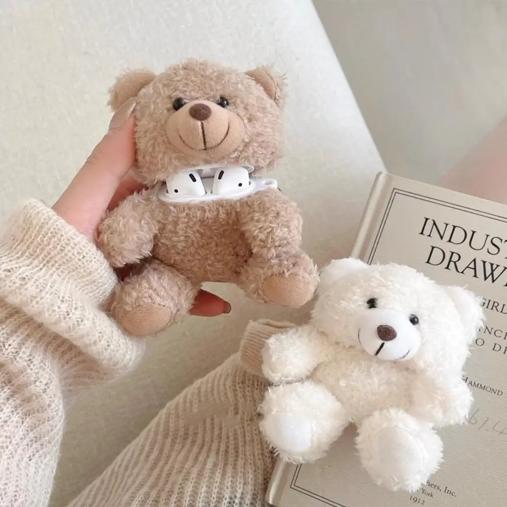 Plush 3D Teddy Bear Anti Fall Wireless Bluetooth Earphone Case Suitable for Airpods1/2/3/4/pro Fashion Earphone Accessories