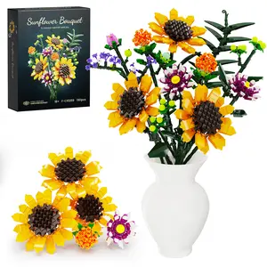 Sunflowers Bouquet Building Set,Botanical Collection Blocks Kit for Adults and Women, Elegant Gothic Artificial Flowers for Home Decor, Ideal for Valentine’s Day (1161 PCS) Plant Gift Decorative Ornaments Plant