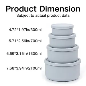 4 Pcs Silicone Food Storage Containers with Lids, Leakproof Nesting & Stackable Silicone Bento Lunch BoxBPA Free Reusable Silicone Storage Containers for Food Freezer Dishwasher Safe, SummerVibes