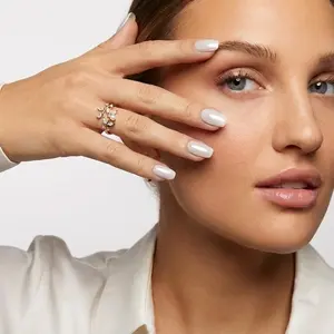 Classic Pearl White Short Square Nails - Press On Nails