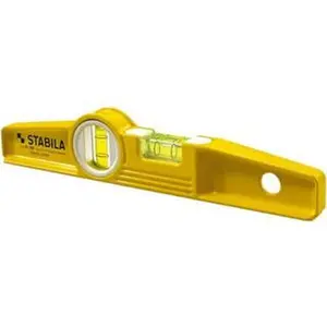 STABILA 10 in Die-Cast Magnetic Torpedo Level for Construction, 2-Vial Design (1 Plumb Vial), Yellow, Model 25100, Two Vials