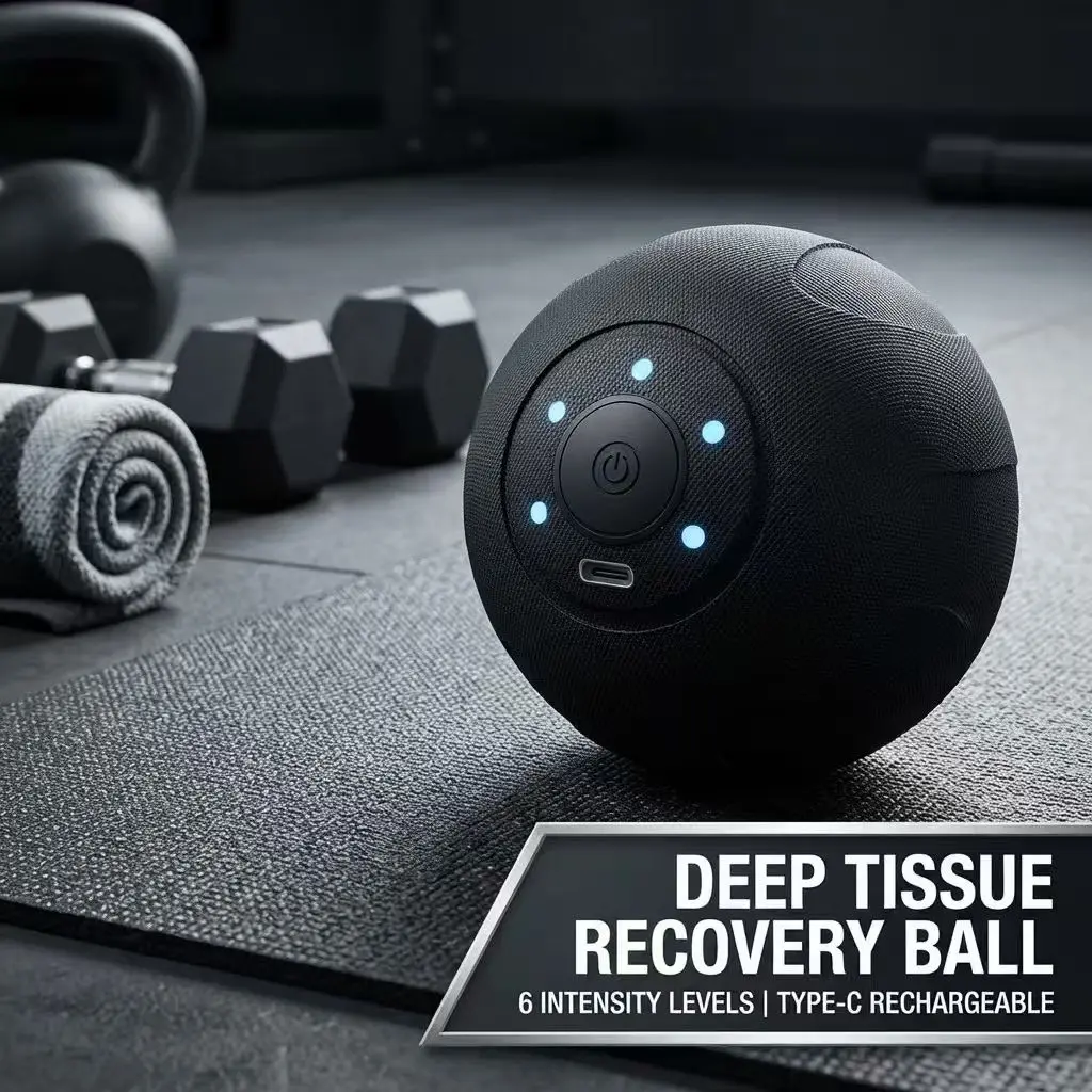 Portable Vibration Massage Ball, Adjustable Intensity, 1-Button Control, Mini Body Relaxation Tool for Hands, Feet, Arms & Shoulder Soreness Relief, Suitable for Home & Office Use