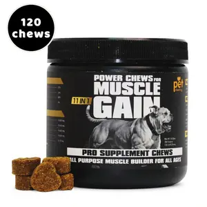 Petsdaddy 11-in-1 Muscle Gain Chews | High Protein + Amino Acids | Bully Breeds & Active Dogs | 120 Chews  #DogMuscle #BullyBreeds