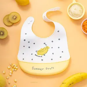 2026 Summer New Food Grade Silicone Feeding Bib, Waterproof Stain Resistant Soft Mealtime Apron for Daily Dining