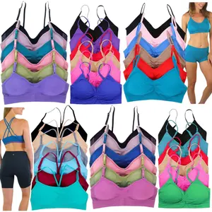 ToBeInStyle Women's Pack Of 6 Randomly Selected Set Of Seamless Cami Bralettes