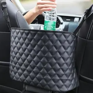 Car Seat Storage Bag, Quilted Design Car Seat Organizer, Car Seat Interval Storage Bag, Car Accessory, Universal Car Interior Accessories for Stowing & Tidying