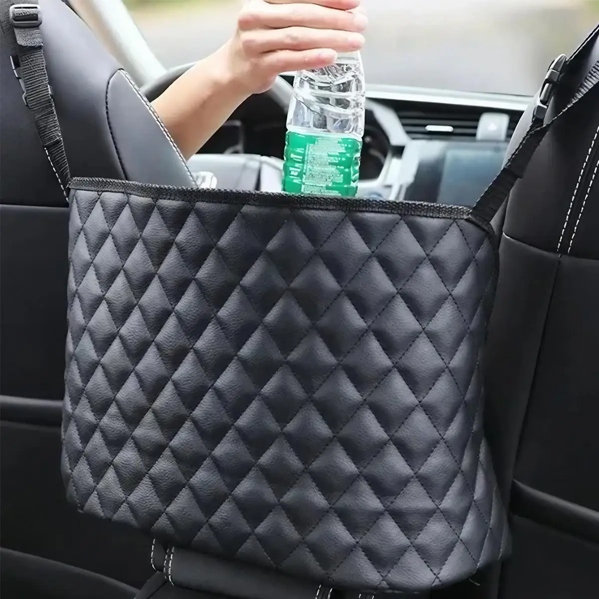 Car Seat Storage Bag, Quilted Design Car Seat Organizer, Car Seat Interval Storage Bag, Universal Car Interior Accessories for Stowing & Tidying