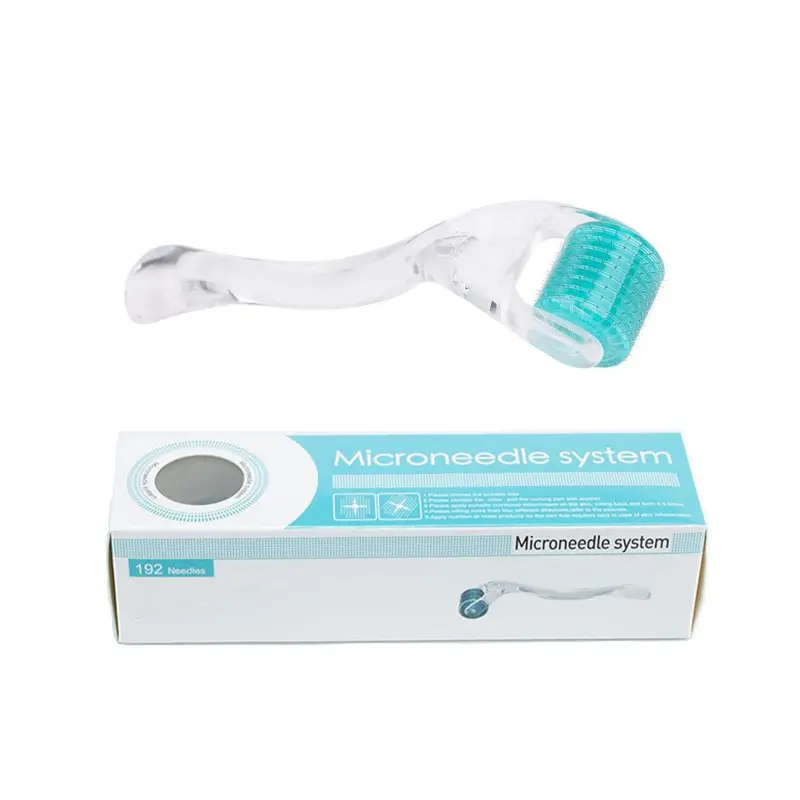 Derma Roller Tool 0.25mm Titanium Needles Microneedling Device with 192 Micro Needles, Hygienic Case for Personal Face Skin Care