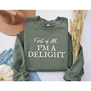 Firstly, I am a happy sports shirt, a fun women's sports shirt, a fun teacher T-shirt suitable for mothers, a satirical sports shirt, and a letter printed round neck long sleeved sports shirtRAIMENTRY