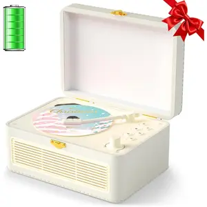 CD Player Portable : Retro CD Players with Speakers  CD-Player 3600mAh Rechargeable & Radio & Remote Control Support USB/AUX Playback Headphone Jack