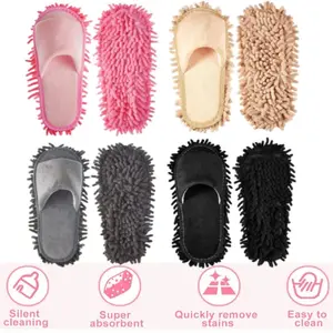 4 Piece Lazy Person Wiping Floor Slippers Washable Microfiber Mop Slippers Beauty & Personal Care