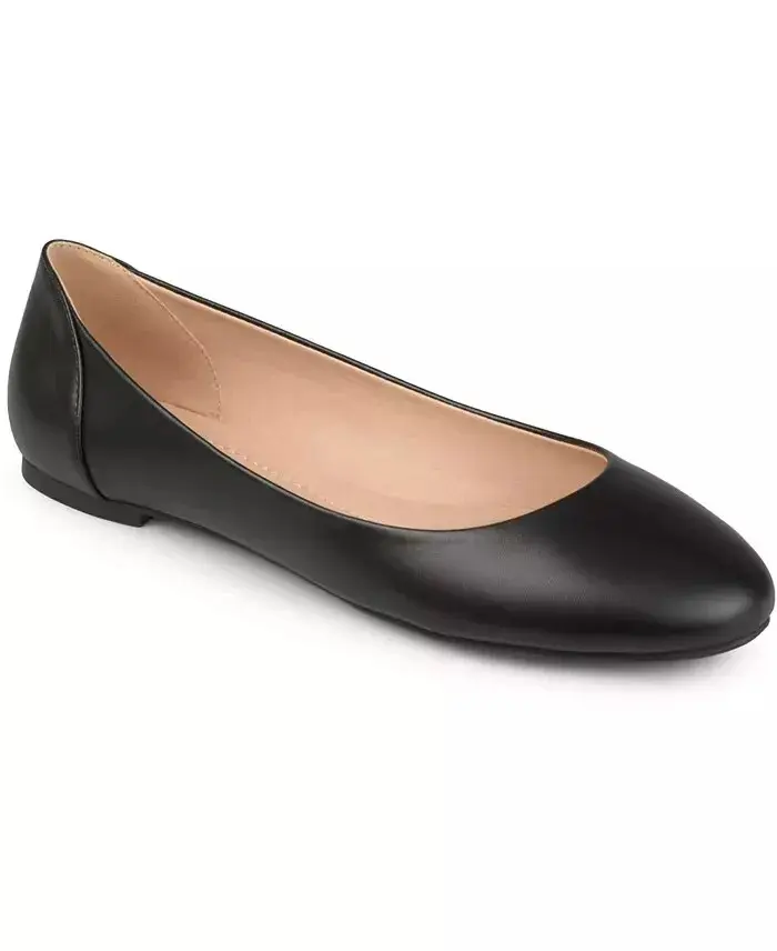 Journee Collection Women's Comfort Ballet Kavn Flats, Black, 7.5W