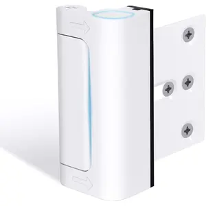 Door Reinforcement Lock Withstands 800lbs Force, White Extra Security Door Lock for Kids Home Safety, Prevents Unauthorized Entry, Security Lock for Home Safety & Privacy, Drilling Required