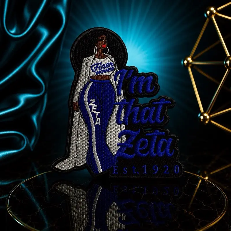 I Am That Zeta Iron-On Embroidery Patch - Stylish Trim & Embellishment for Tops, Suitable for All Ages