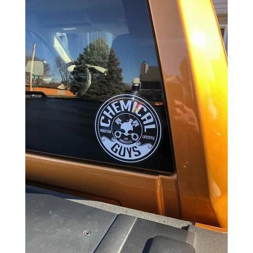 CHEMICAL GUYS Round Decal Sticker – Durable Weather-Resistant Vinyl Sticker with Iconic Logo, Perfect for Cars, Toolboxes, Laptops & More, Adds Style Anywhere You Stick It
